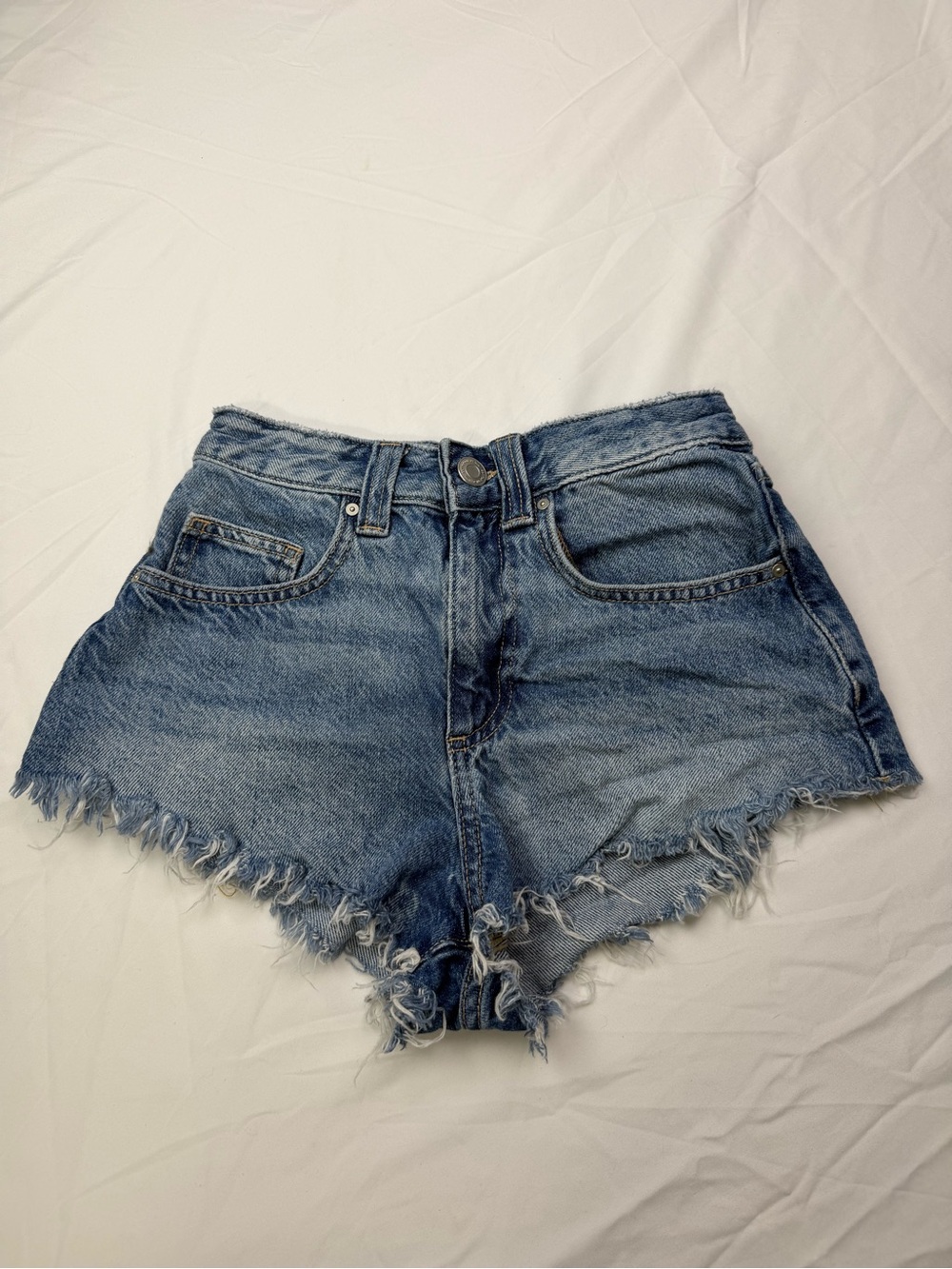Cotton On Distressed Denim Cutoff Shorts - Blue Wash